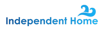 The image displays a logo with text that reads  INDEPENDENT HOME  above a stylized graphic, set against a light background.